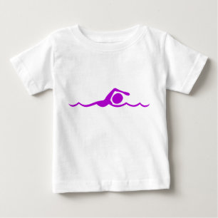 Swimming Figure - Purple Baby T-Shirt