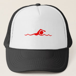 Swimming Figure - Red Trucker Hat