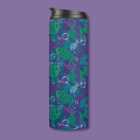 Swimming Fish and Bubbles Vibrant Reef Pattern