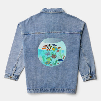 swimming fish bath baby denim jacket