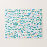Swimming Fish Cute Nautical Pattern Challenging