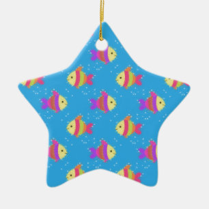 Swimming Fish Pattern Ceramic Tree Decoration