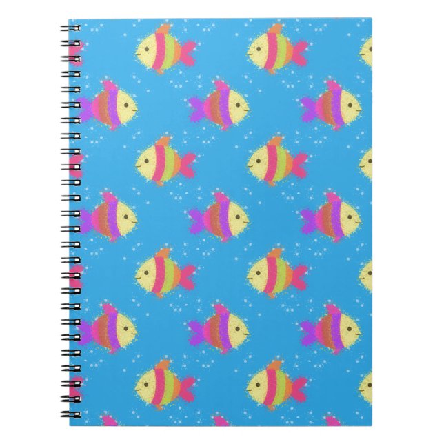 Swimming Fish Pattern Notebook (Front)