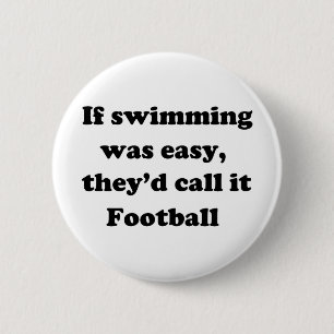 Swimming Football 6 Cm Round Badge