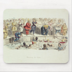 Swimming for Ladies, 1844 (litho) Mouse Pad