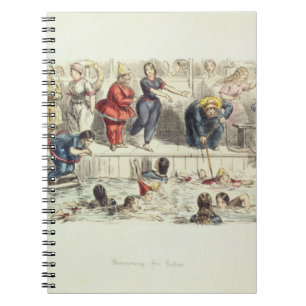 Swimming for Ladies, 1844 (litho) Spiral Notebook