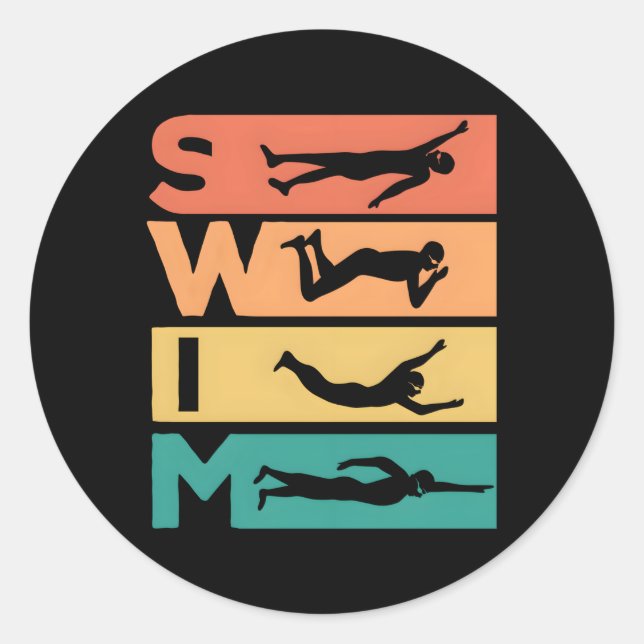 Swimming For Swimmers Classic Round Sticker (Front)