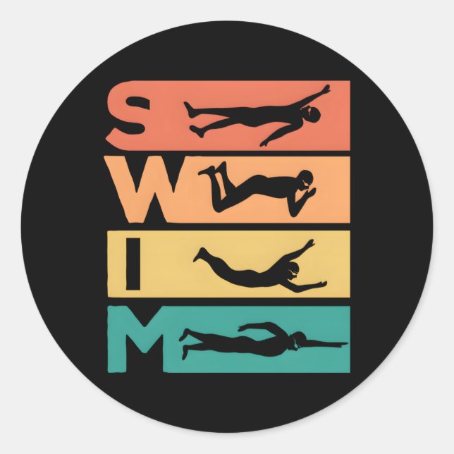 Swimming For Swimmers Classic Round Sticker (Front)