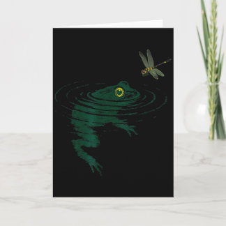 Swimming Frog,dragonfly Frog, Funny Animal Graphic Card