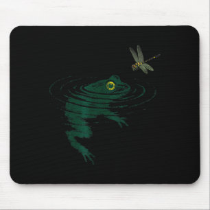 Swimming Frog,dragonfly Frog, Funny Animal Graphic Mouse Pad