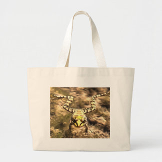 Swimming Frog Immersed In Clear River Water Painti Large Tote Bag
