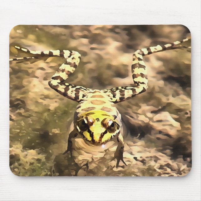 Swimming Frog Immersed In Clear River Water Painti Mouse Pad (Front)