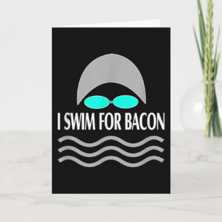Swimming Funny Swim For Bacon Retro Swimmers Card