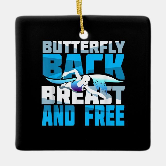 Swimming Gift For Swimmer Ceramic Ornament (Front)