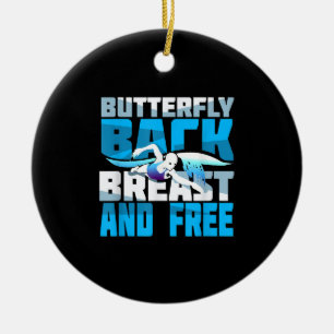 Swimming Gift For Swimmer Ceramic Tree Decoration