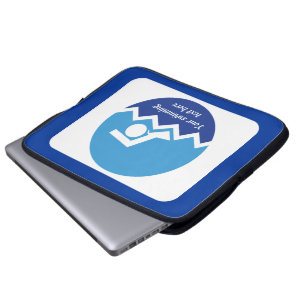 Swimming gifts, swimmer on a blue circle custom laptop sleeve