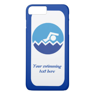 Swimming gifts, swimmer on a blue circle modern Case-Mate iPhone case