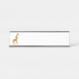 Swimming Giraffe Desk Name Plate