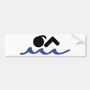 swimming girl bumper sticker