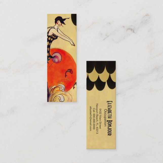 Swimming Girl - Slim Business Card (Front/Back)