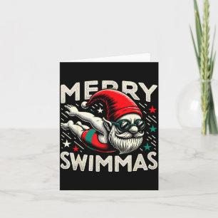 Swimming Gnome, Merry Swimmas, Swimmer Christmas Card