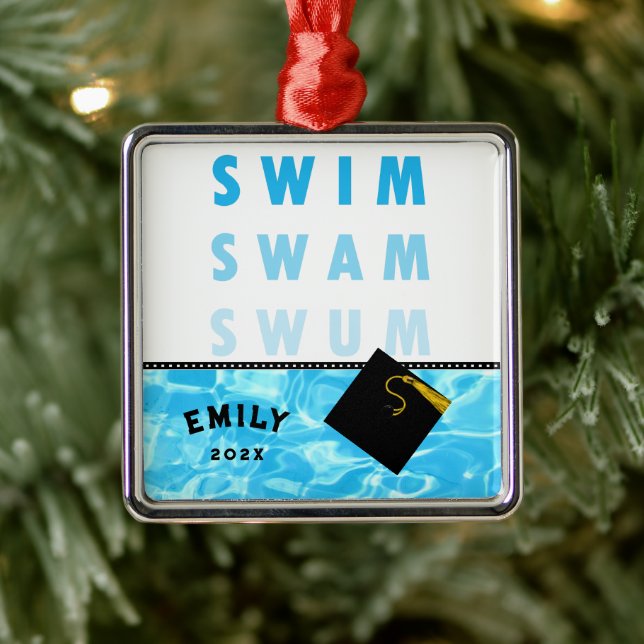 Swimming Graduation Metal Tree Decoration (Tree)