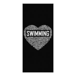 Swimming Heart Coach Swimmer Gift Swim Lover Gifts Rack Card