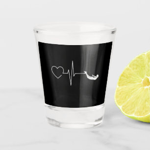 Swimming Heartbeat Gift for Swimmers Shot Glass