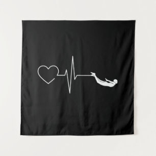 Swimming Heartbeat Gift for Swimmers Tapestry