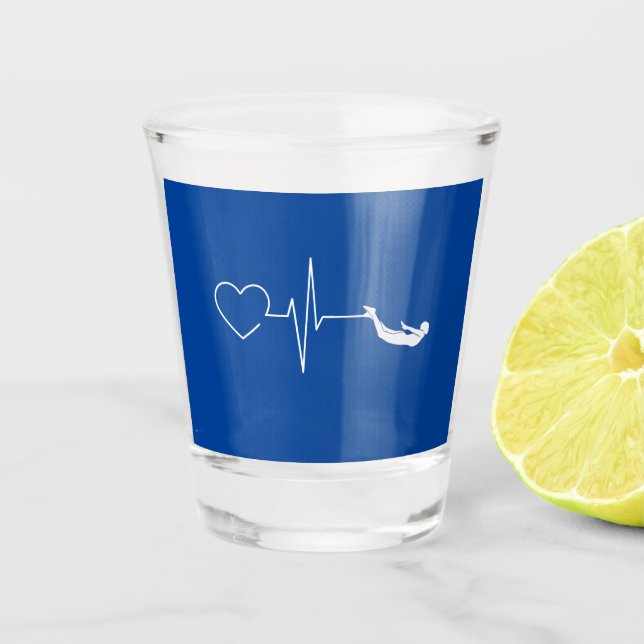 Swimming Heartbeat Shot Glass (Front)