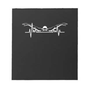 Swimming Heartbeat Swim Team Swimmer Women Girls Notepad