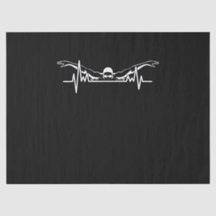 Swimming Heartbeat Swim Team Swimmer Women Girls Tissue Paper