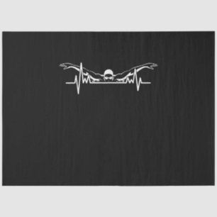 Swimming Heartbeat Swim Team Swimmer Women Girls Tissue Paper