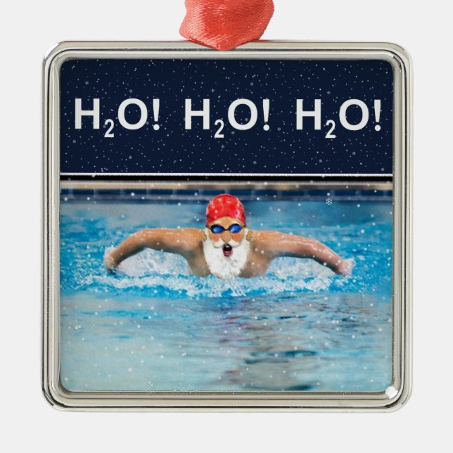 Swimming holiday gifts ceramic ornament (Front)