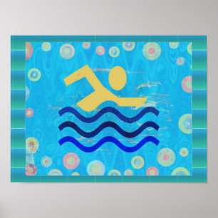 Swimming:  Hot Times Cool Mind Poster