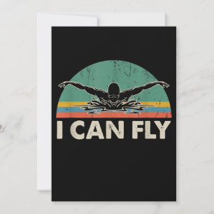Swimming I Can Fly Funny Swimming Gifts Holiday Card