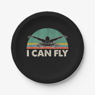 Swimming I Can Fly Funny Swimming Gifts Paper Plate