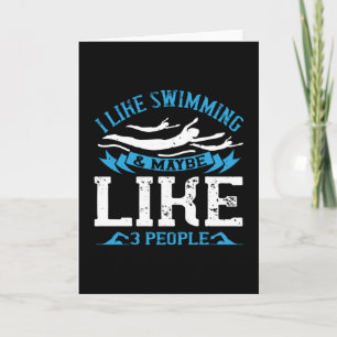 Swimming - I like swimming and 3 people Card