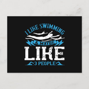 Swimming - I like swimming and 3 people Postcard