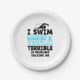 Swimming - I Swim Paper Plate