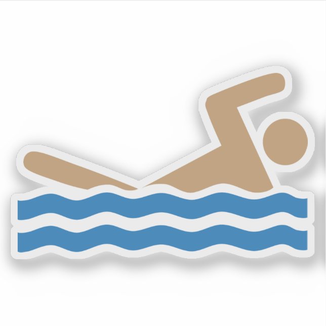 Swimming icon pictograph in colour (Front)