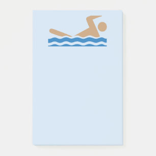 Swimming icon symbol in colour post-it notes