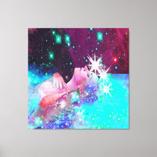 Swimming in a cosmic dream canvas print
