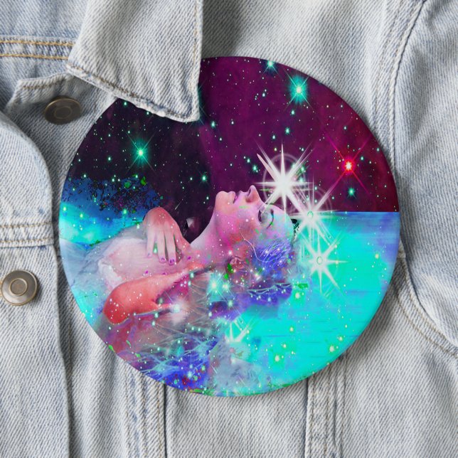 Swimming in a cosmic dream pinback button (In Situ)