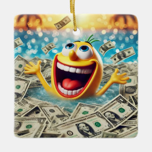 swimming in money ceramic ornament