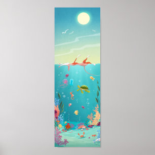 Swimming in the sea poster