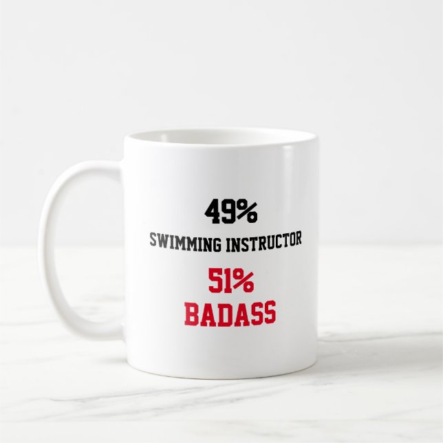 Swimming Instructor Badass Coffee Mug (Left)