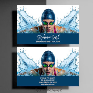 Swimming Instructor Business Card