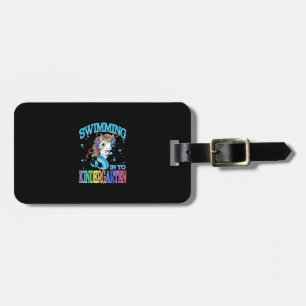 Swimming Into Kindergarten Unicorn Mermaid T-Shirt Luggage Tag
