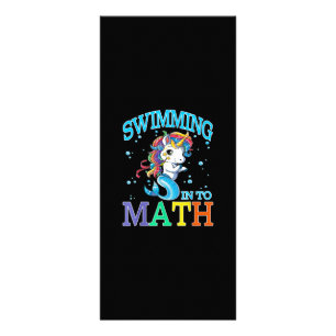 Swimming Into Math Unicorn Mermaid T-Shirt Rack Card